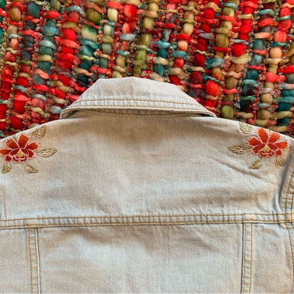 NEW free people embroidered denim jacket . - Picture 4 of 9